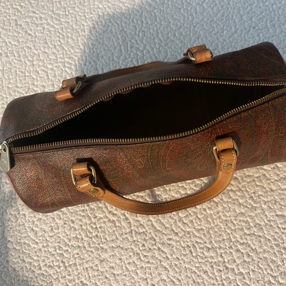 Leather-Trimmed Paisley Handle Bag - Picture 2 of 9